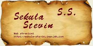 Sekula Stevin vizit kartica